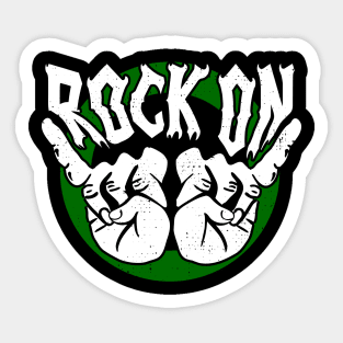 Rock On Green Distress Lover Sticker